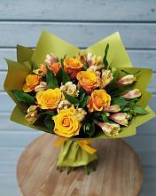 Букет цветов из:  Альстромерии и Розы #REPLACE_PRED# Негомож