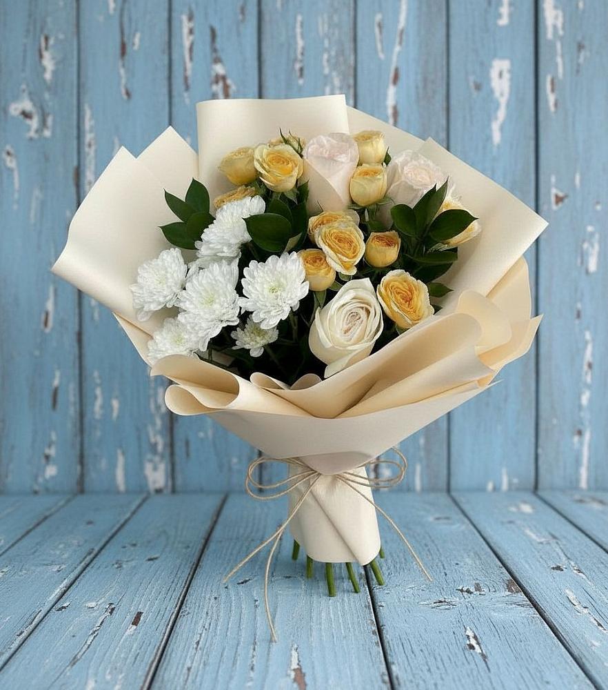 Букет цветов из: Розы и Хризантемы в Негомож