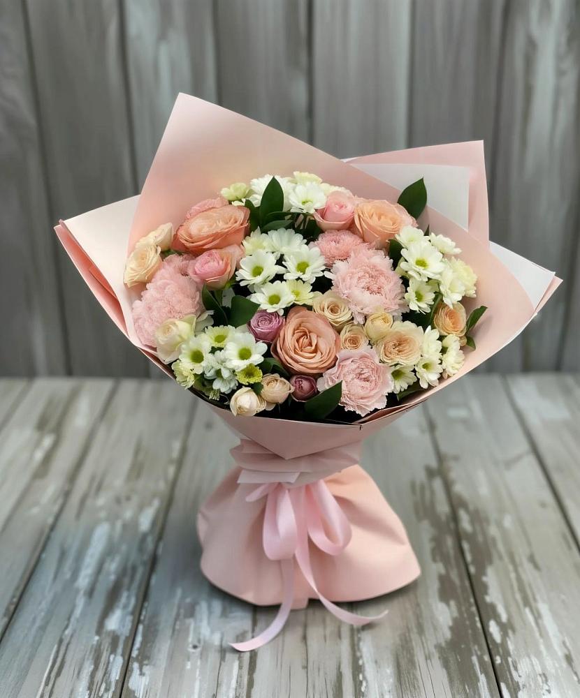 Букет цветов из: Гвоздики, Розы и Хризантемы в Негомож