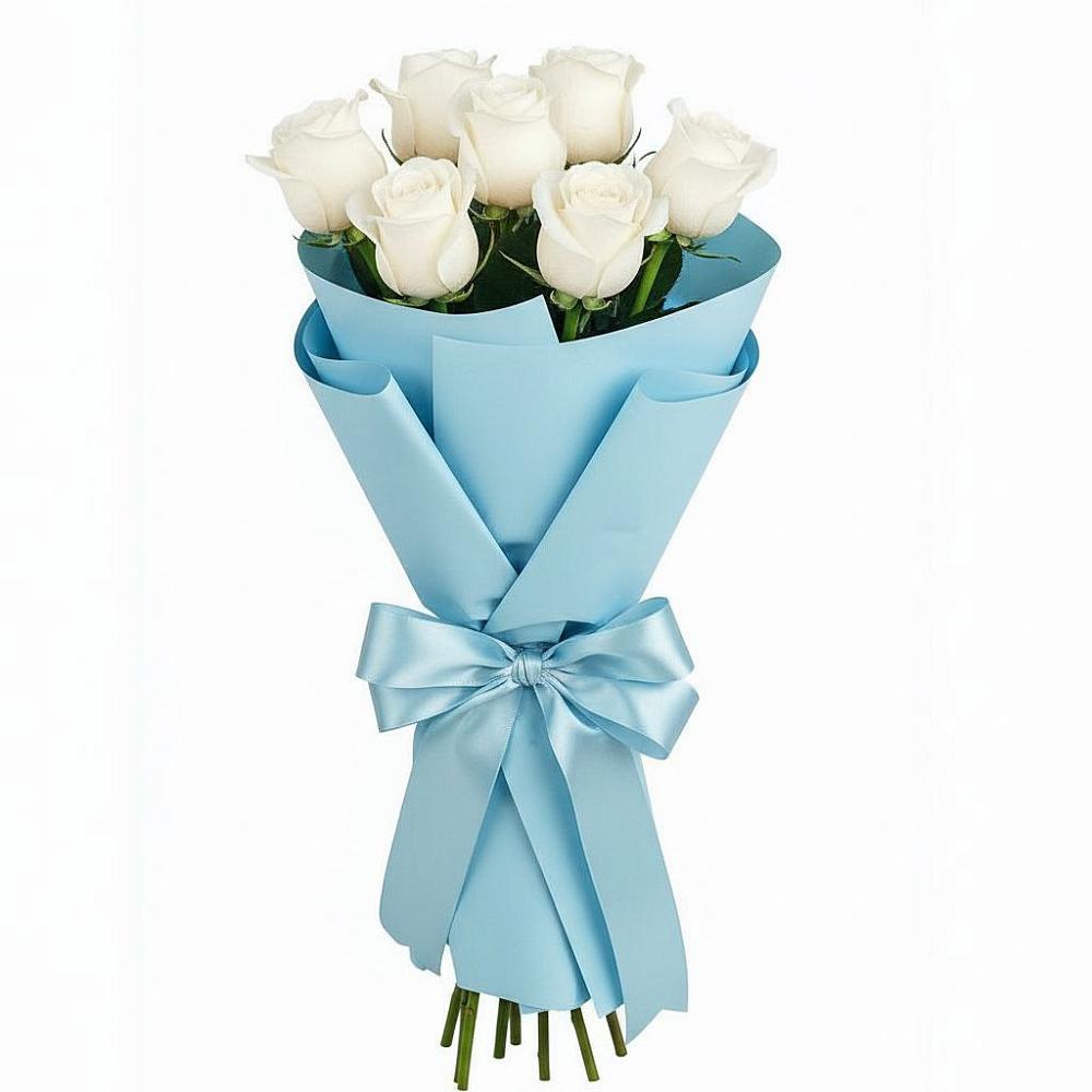 Букет 7 белых роз Проуд в Негомож