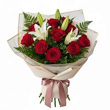 Букет цветов из:  Лилии и Розы #REPLACE_PRED# Негомож