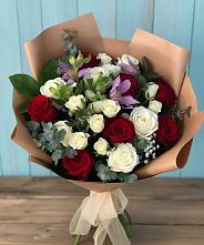 Букет цветов из:  Розы и Альстромерии #REPLACE_PRED# Негомож