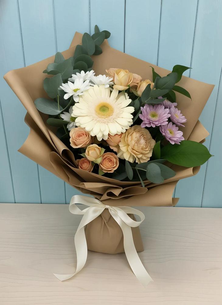 Букет цветов из: Герберы и Хризантемы в Негомож