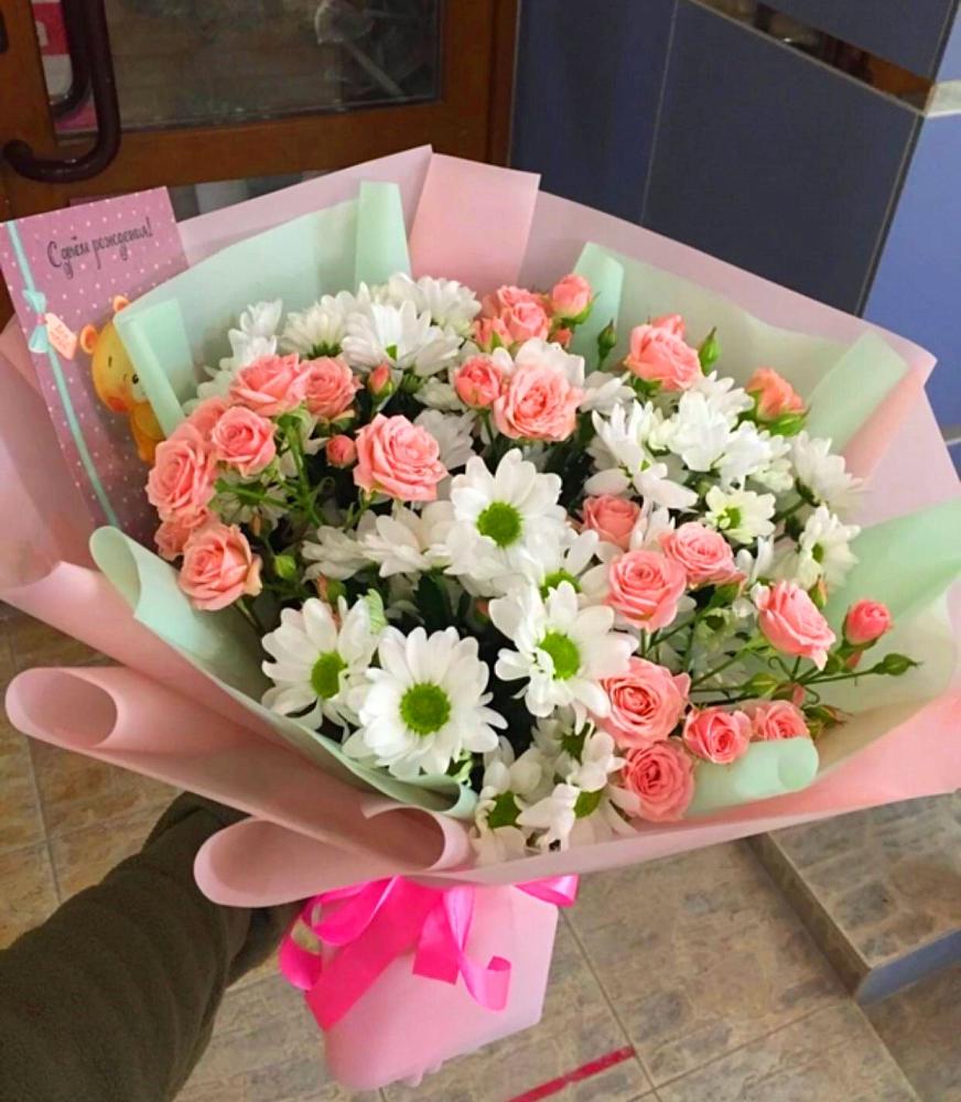 Букет цветов из: Розы и Хризантемы в Негомож