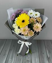 Букет цветов из:  Розы, Герберы и Хризантемы в Негомож