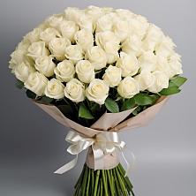 Букет 101 беля роза Белоснежка в Негомож