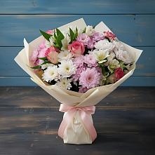 Букет цветов из:  Хризантемы, Альстромерии и Розы в Негомож