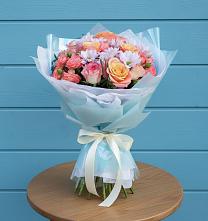 Букет цветов из:  Хризантемы и Розы в Негомож