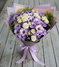 Букет цветов из:  Хризантемы и Розы в Негомож