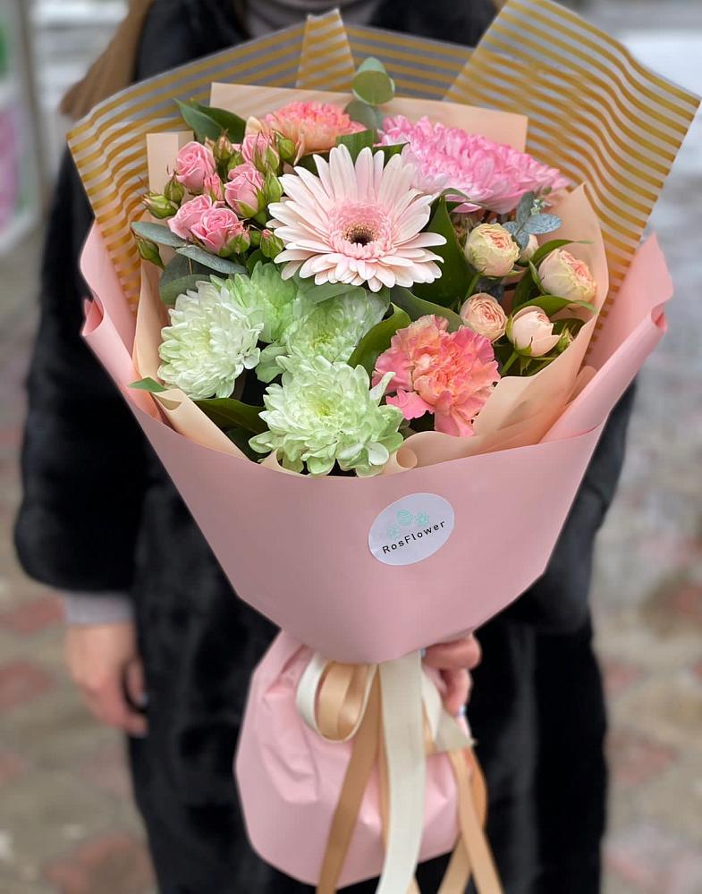 Букет цветов из: Герберы, Хризантемы и Розы в Негомож